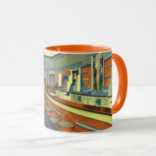 Vintage Restaurant, Retro Roadside Middag Insida Mugg