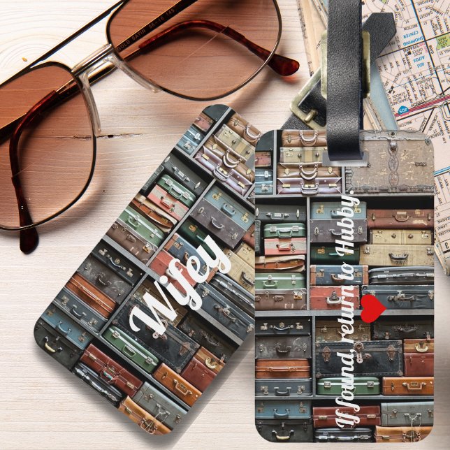 Vintage Resväska Fru Resa Reslusta Roligt Bagagebricka (Skapare uppladdad)