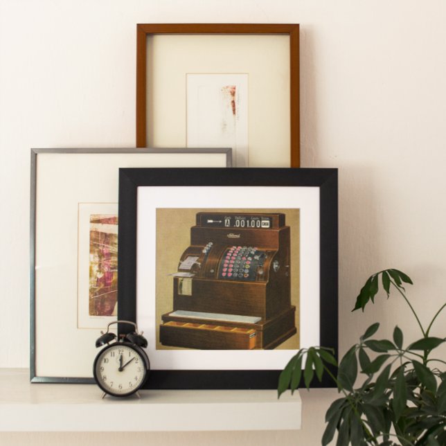 Vintage Retail Business, Antique Pengarar Register Poster (Skapare uppladdad)