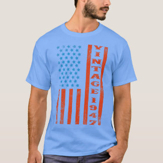 Vintage Retro 1947 Amerikansk Flagga T Shirt