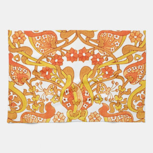 Vintage Retro 1960s Tangerine Kökshandduk