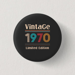 Vintage Retro 1970 Begränsad Edition 50:e födelsed Knapp