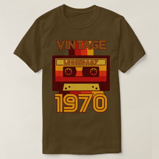 Vintage Retro 1970 Förklaringskassett T Shirt (Design framsida)