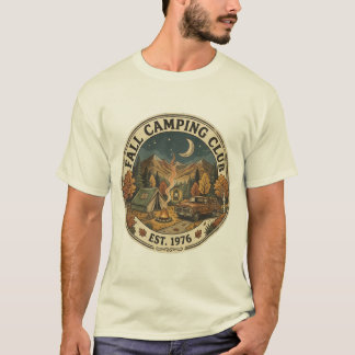 Vintage Retro 1970-Tals Höst Camping Klubb Wildern T Shirt