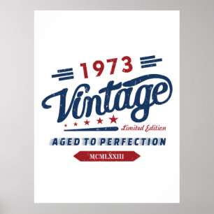 Vintage Retro 1973 Begränsad Edition Birthday Gift Poster