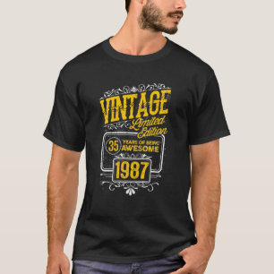 Vintage Retro 1987 35 år Fantastisk 35e Bday T Shirt