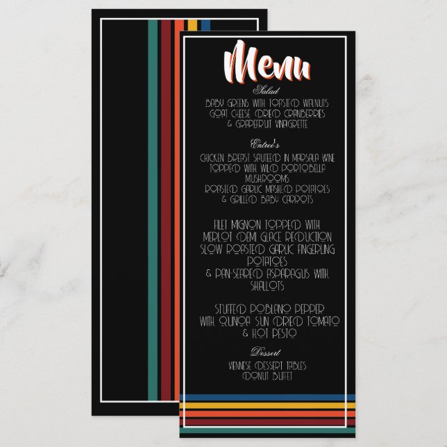 Vintage Retro 50th Striped Fifty Birthday 1976 Program (Fram/baksida)