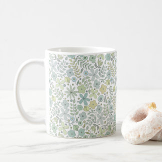 Vintage retro 60-sekunders blommigt sött kaffe te kaffemugg