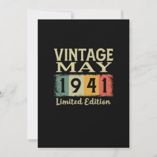 Vintage Retro 80:e födelsedagspresent maj 1941 Inbjudningar