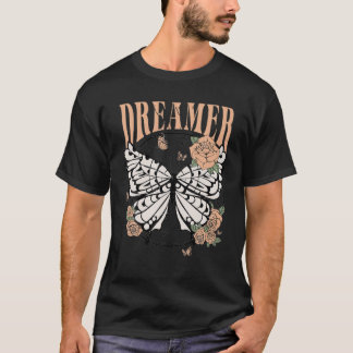 Vintage Retro 80'S 90'S Style Dreamer Butterfly Lo T Shirt