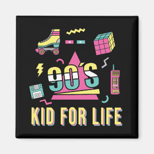 Vintage Retro 90's Kid for Life 1990-talet 90 Magnet