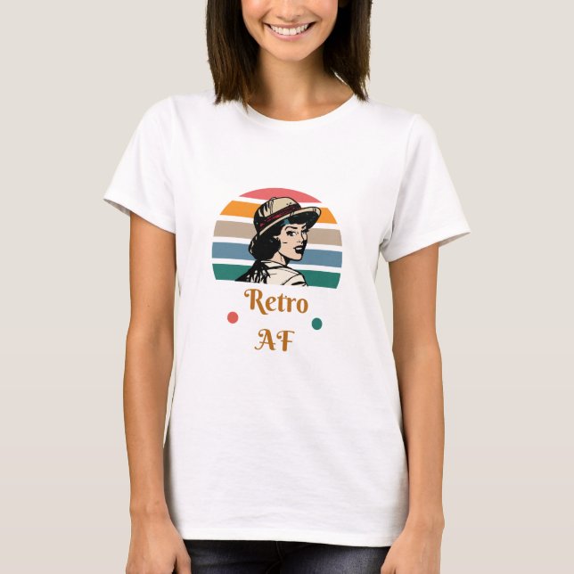 Vintage ’Retro AF’ Rolig tröja Rainbow (Framsida)