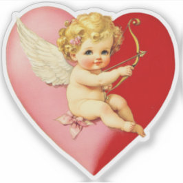 Vintage Retro Alla Hjärtans Cupid Hjärtan Klistermärken