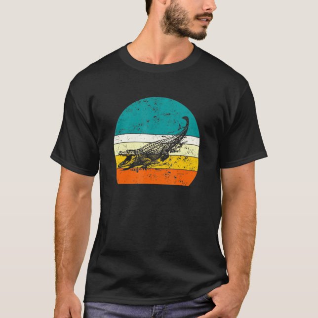 Vintage Retro Alligator Crokodile Tee (Framsida)