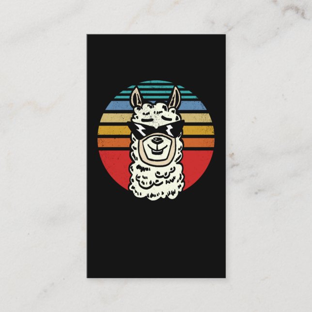 Vintage Retro Alpaca Llama Visitkort (Framsida)