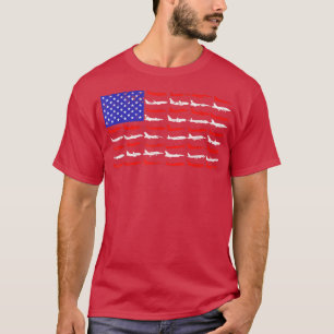 Vintage Retro American Flagga Airlines 4:e juli P T Shirt