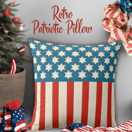 Vintage Retro American Flagga Stars och stripes Kudde