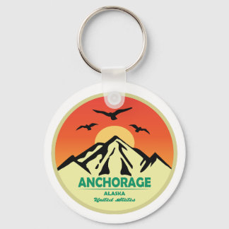 Vintage Retro Anchorage Alaska Nyckelring