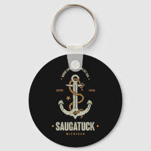 Vintage Retro Ankare Saugatuck Michigan Båttur Sa Nyckelring