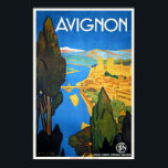 Vintage Retro Art Deco Fransk Travel Avignon Poster<br><div class="desc">En återgivning av ett 1930-tal Art Deco-poster med ett bidrag för att främja turism till Frankrike Avignon Sur le pont/Sur le Pont d'Avignon. Digitalt renoverat för att få ut det ursprungliga färg,  ännu bättre och åtgärda så många brister som möjligt. Anpassa poster storlekt,  struktur,  gräns och/eller ram till kostym.</div>