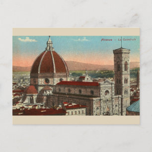 Vintage Retro Art Florence Italien Italia Cathedra Vykort
