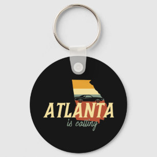 Vintage Retro Atlanta Georgia USA City Karta Nyckelring