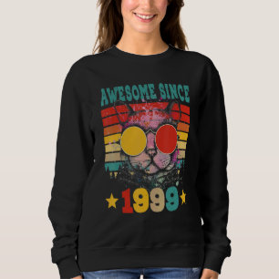 Vintage Retro Awesome Sedan 1999 Katt Solglasögon T Shirt