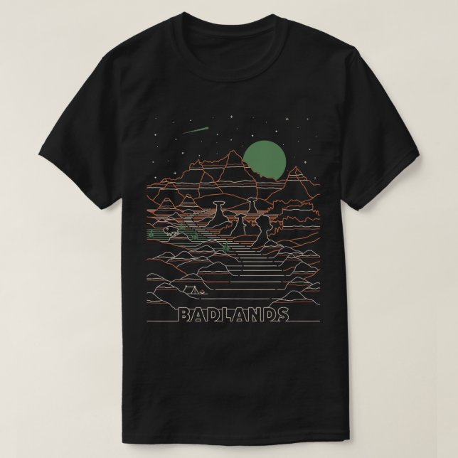Vintage Retro Badlands nationalpark South Dakota T Shirt (Design framsida)