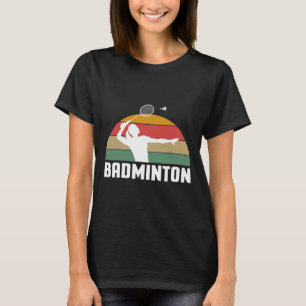 Vintage Retro Badminton Shuttle Player T Shirt