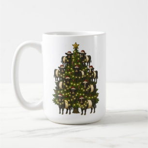 Vintage Retro Bältad Galloway Julgran Kaffemugg