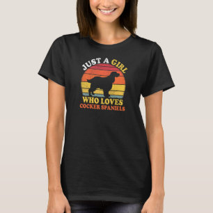 Vintage Retro Bara en flicka som Kärlek Cocker Spa T Shirt