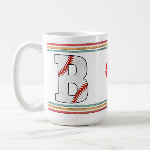 Vintage Retro Baseball Bokstav B Konstverk Kaffemugg
