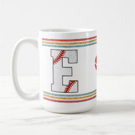 Vintage Retro Baseball Bokstav E Klassisk Kaffemugg