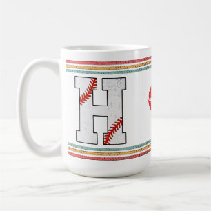 Vintage Retro Baseball Bokstav H Atletisk Kaffemugg