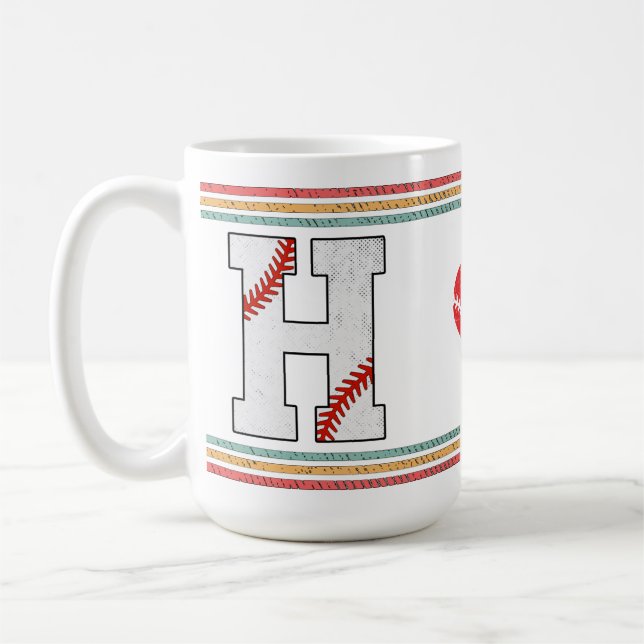 Vintage Retro Baseball Bokstav H Atletisk Kaffemugg (Vänster)