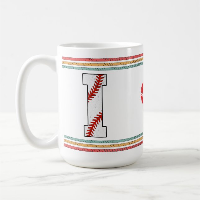 Vintage Retro Baseball Bokstav I Sport Kaffemugg (Vänster)