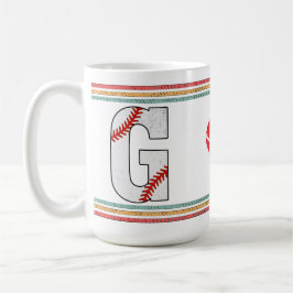 Vintage Retro Baseball Letter G Old School Kaffemugg
