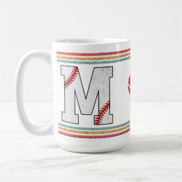 Vintage Retro Baseball Letter M Typography Kaffemugg