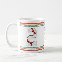 Vintage Retro Baseball Nummer 2 Konstverk