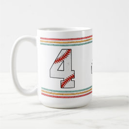 Vintage Retro Baseball Nummer 4 Klassisk Kaffemugg