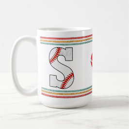 Vintage Retro Baseboll Bokstav S Varsity Kaffemugg
