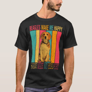Vintage Retro Beagles gör Lycklig Humans till chef T Shirt