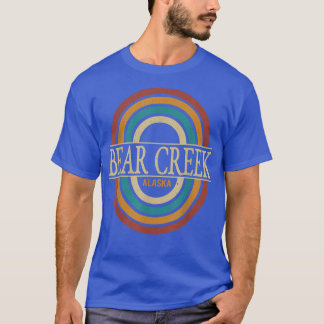 Vintage Retro Bear Creek Alaska AK Women Men Souve T Shirt