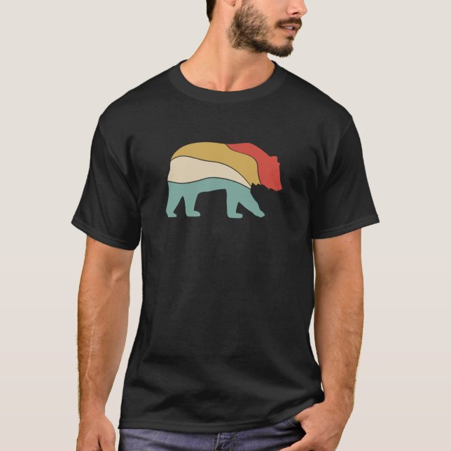 Vintage Retro Bear för djur T Shirt (Framsida)