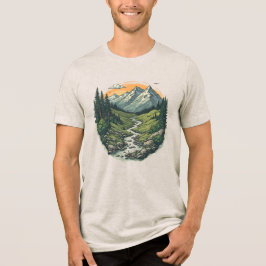 Vintage Retro Berglandskap Vandringsnatur T Shirt
