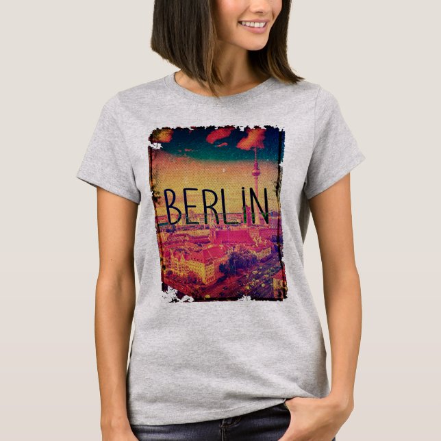 Vintage Retro Berlin T Shirt (Framsida)