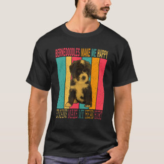 Vintage Retro Bernedoodles Gör Lycklig till männis T Shirt