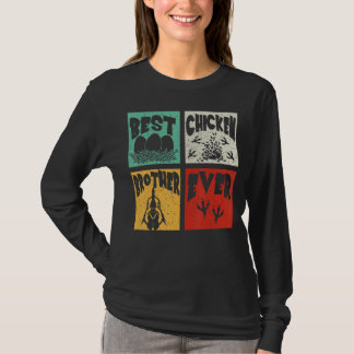 Vintage Retro Best Chicken Brother någonsin Farmer T Shirt