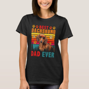 Vintage Retro Best Dachshund Pappa Alltid Cute Sol T Shirt