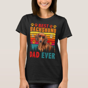 Vintage Retro Best Dachshund Pappa Alltid Cute Sol T Shirt